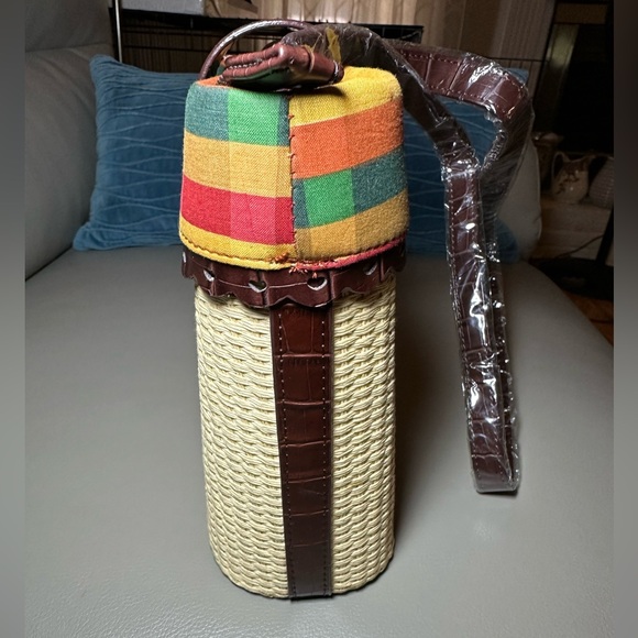 Brand New Brighton Straw w/ Faux Leather Trim and Straps - Brighton Logo Front - Picture 5 of 9